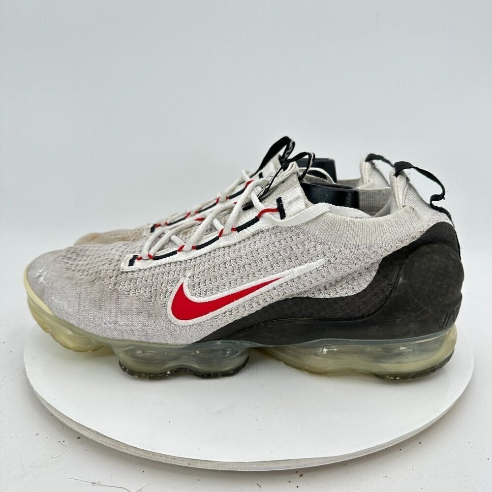 Nike Air Vapormax 2021 Flyknit Men Size 10.5 DH4085-003 Gray Red Training Shoes
